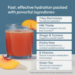 Hydralyte Liver Support Turmeric Ginger closeup showcases antioxidant-rich ingredients.
