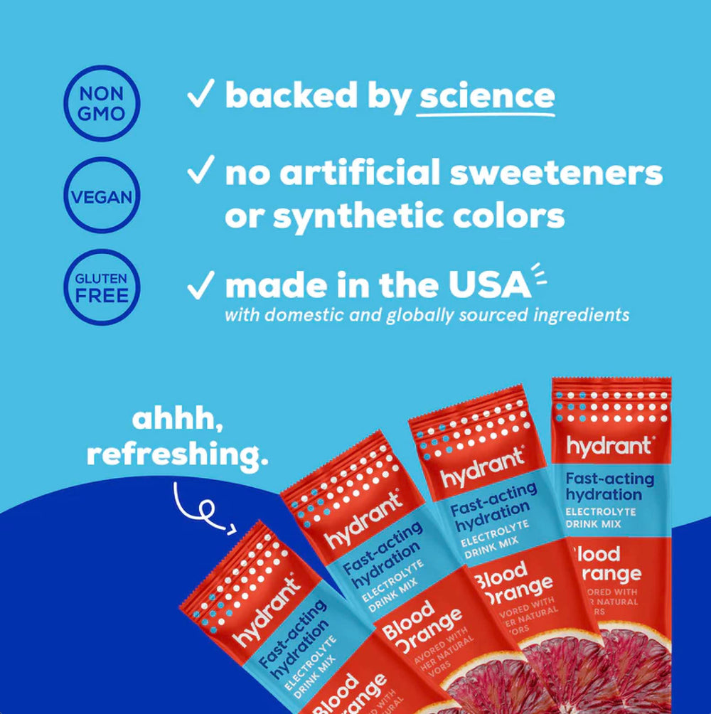 HYDRANT Blood Orange 30-count packaging for convenient daily hydration wherever you go.