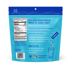 HYDRANT Blood Orange label detail emphasizes real fruit flavor and low sugar formula.