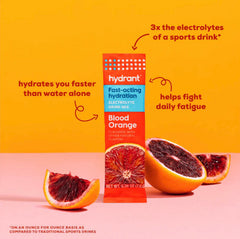HYDRANT Blood Orange serving glass showcasing the refreshing flavor and easy mix.