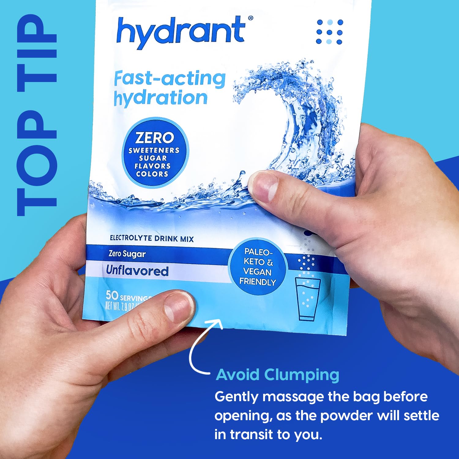 HYDRANT mix in bottle with 8-16 oz water for customizable taste