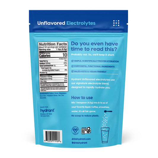 HYDRANT electrolyte powder stirred into water for rapid rehydration