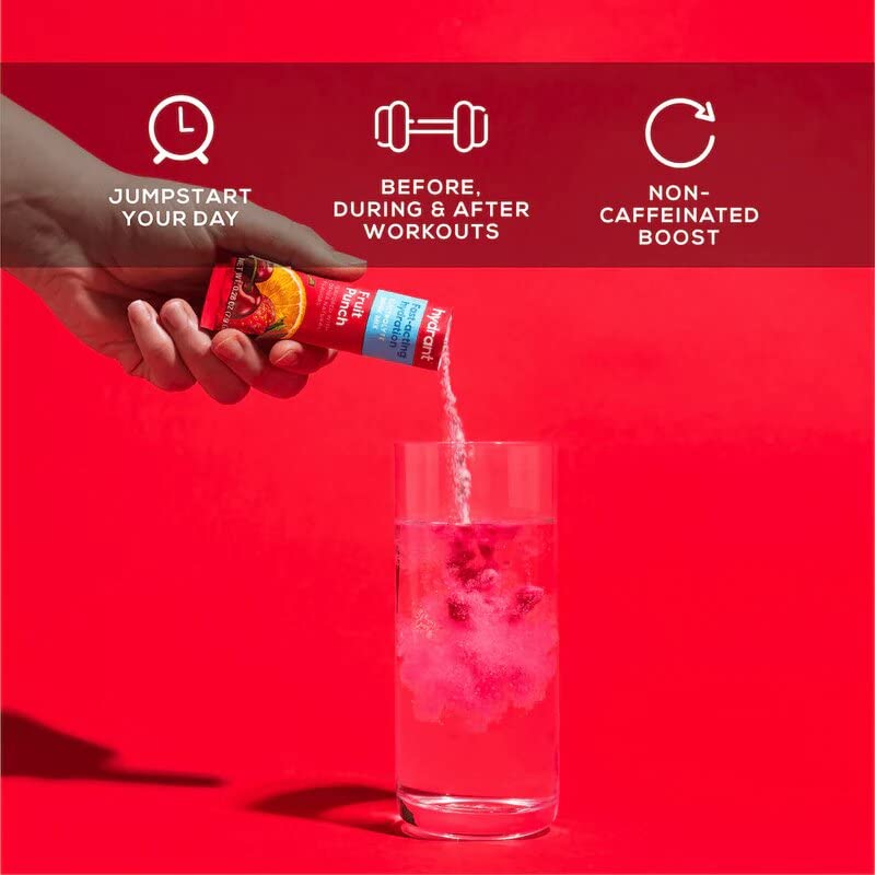 HYDRANT travel friendly electrolyte powder with single serve sticks for workouts