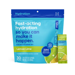 HYDRANT Hydrate lemon-lime packet for quick hydration and energy support.