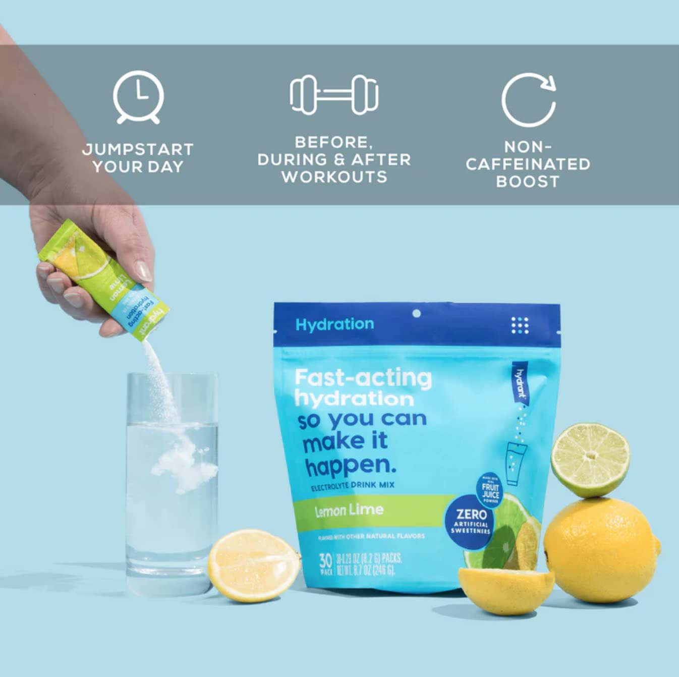 HYDRANT Hydrate nutrition label closeup showing electrolytes and ingredients.