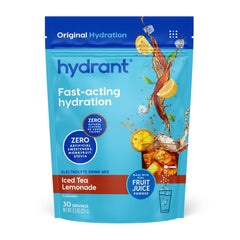 HYDRANT iced-tea-lemonade powder pack for quick on-the-go hydration.