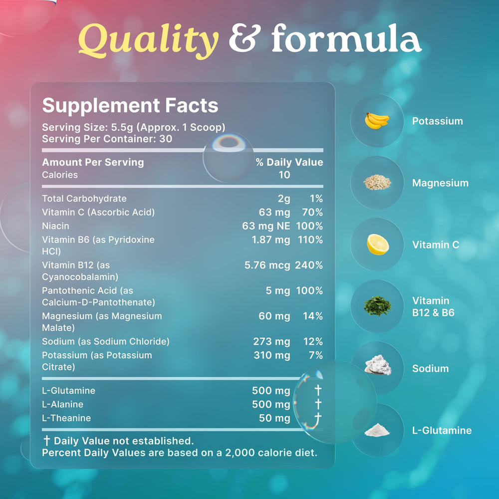 Hydrevo amino acids blend with electrolytes for focus and energy support.