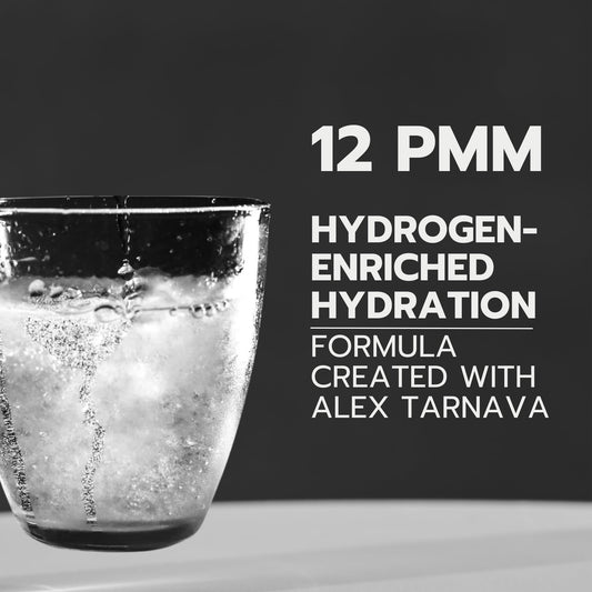 HYDRO HYDROGEN TABLETS in a 12 oz glass ready for hydration.
