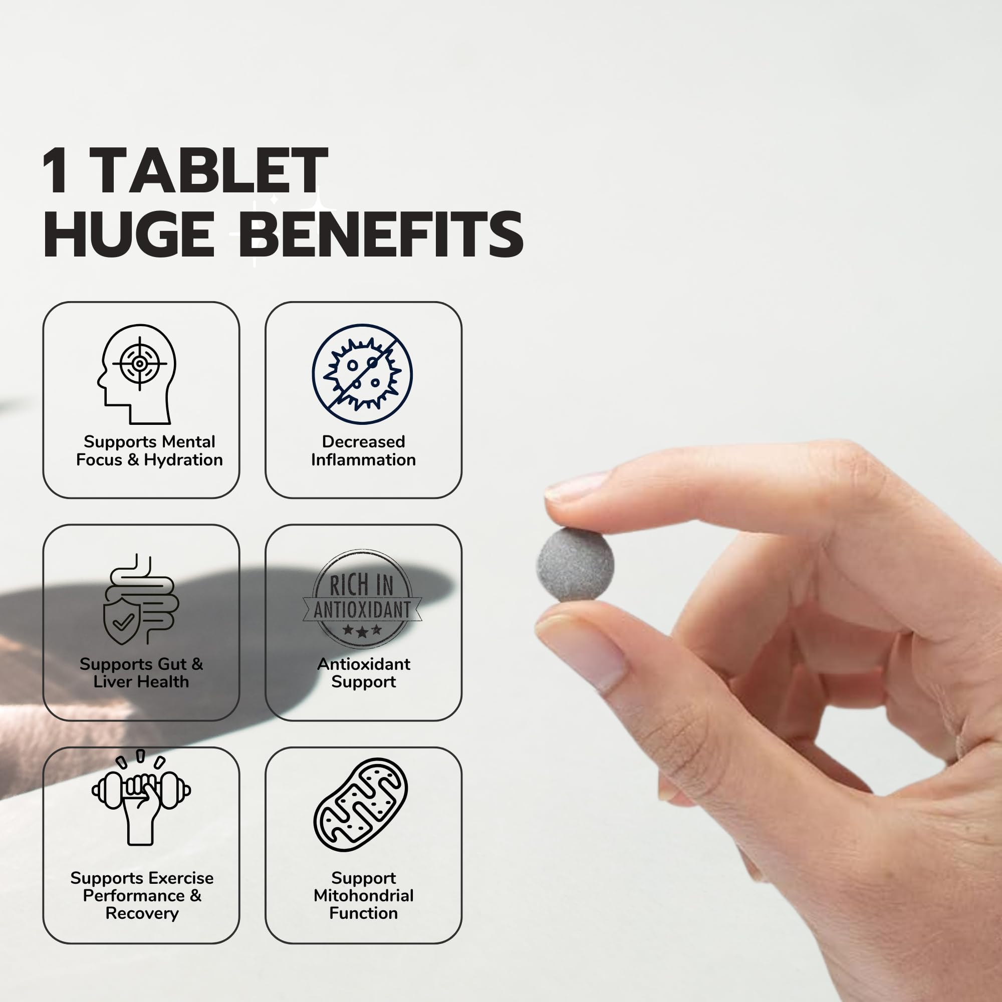 Fizzing action as HYDRO HYDROGEN TABLETS activate in water.