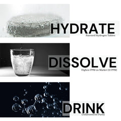 Compact, individually wrapped HYDRO HYDROGEN TABLETS ideal for travel.
