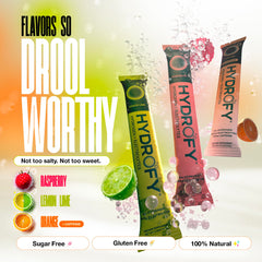 Hydrofy Orange flavor with natural caffeine for an energy boost during training.
