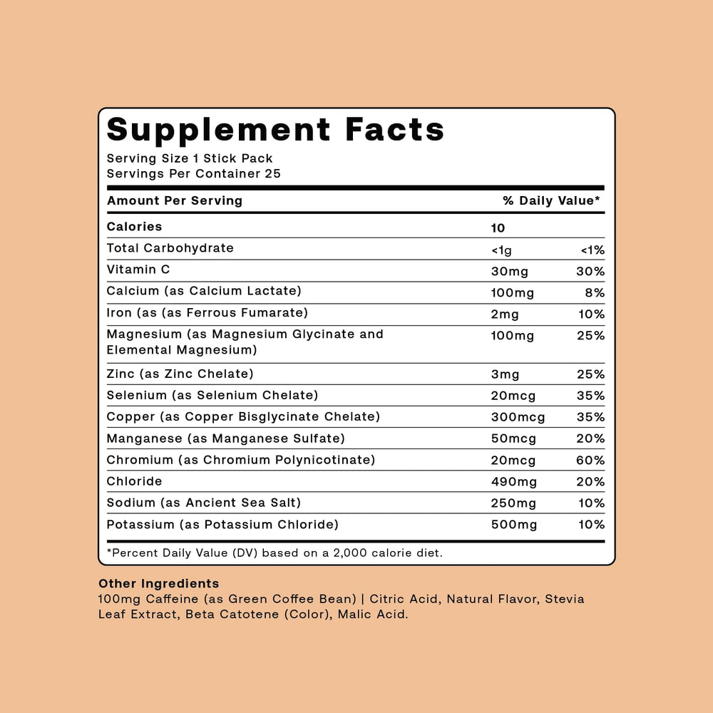 Hydrofy mineral blend powder with electrolytes in tub