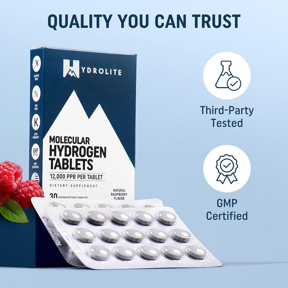 HydroLite purity seal and magnesium ingredient label on bottle