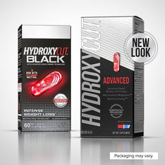 Hydroxycut Advanced bottle back highlights ingredients and usage for daily energy.