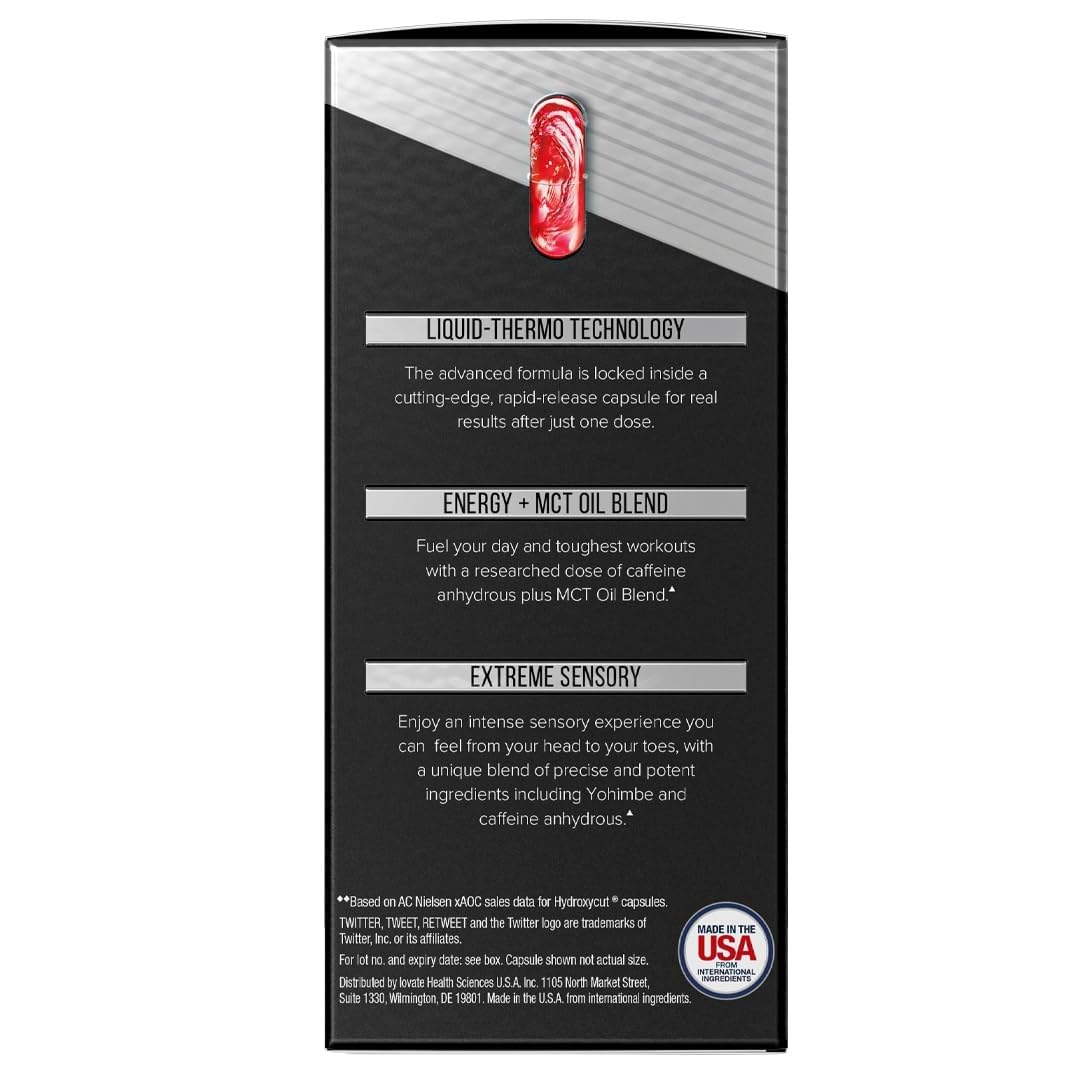 Hydroxycut Advanced packaging and box display indicating premium quality.