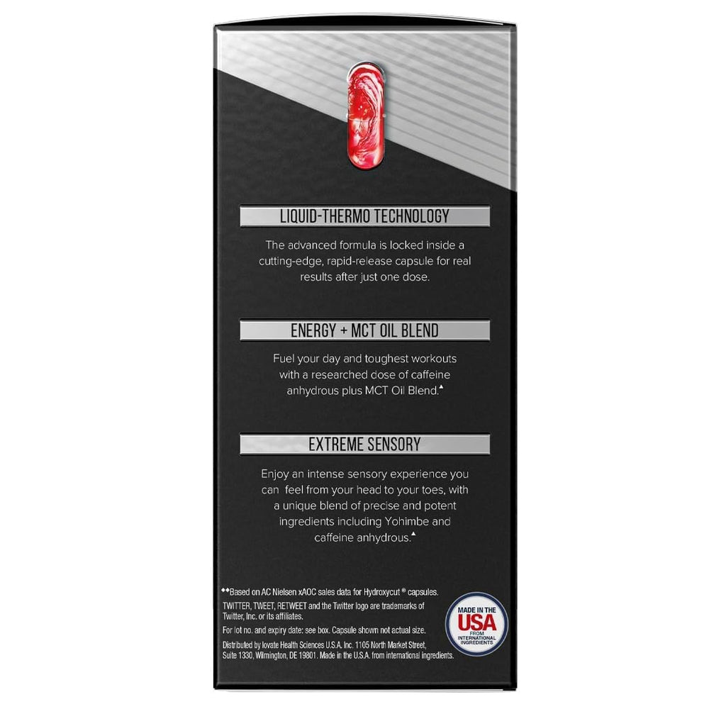 Hydroxycut Advanced packaging and box display indicating premium quality.