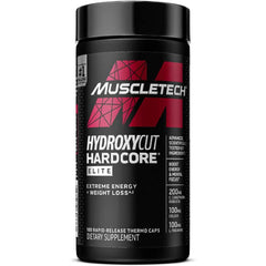 Hydroxycut Hardcore Elite bottle front view highlighting energy support for workouts