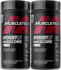 Hydroxycut Hardcore Elite bottle front view highlighting energy-focused packaging