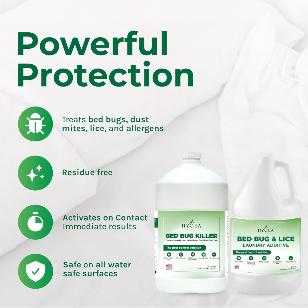 Hygea Natural bed bug lice laundry additive bottle for fabrics.