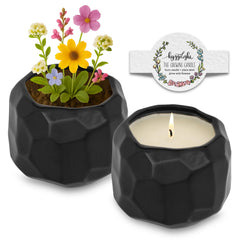 Hyggelight Emma lavender candle in a black ceramic container for a calming home fragrance.