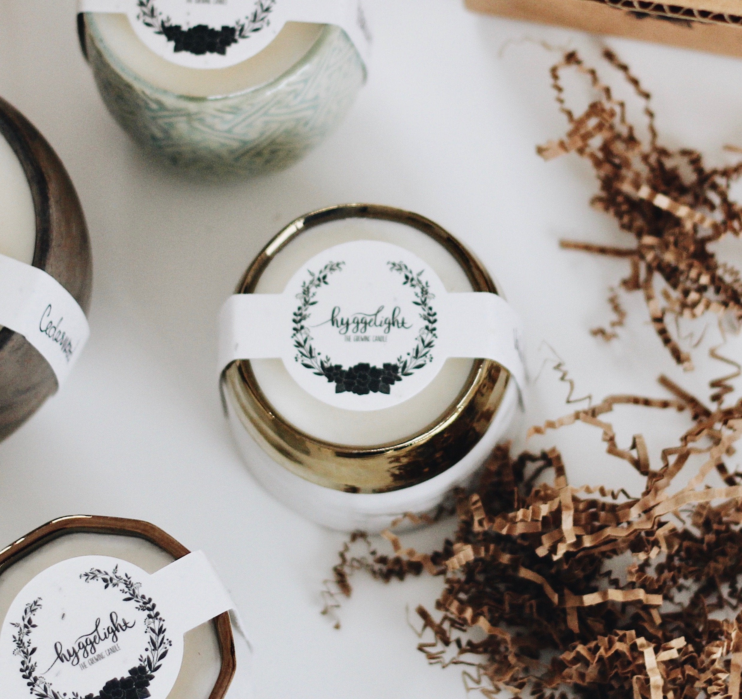 Hyggelight gift-ready candle with eco-friendly packaging and design.