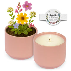 Hyggelight The Growing Candle Adelyn seed paper label ready to plant after use