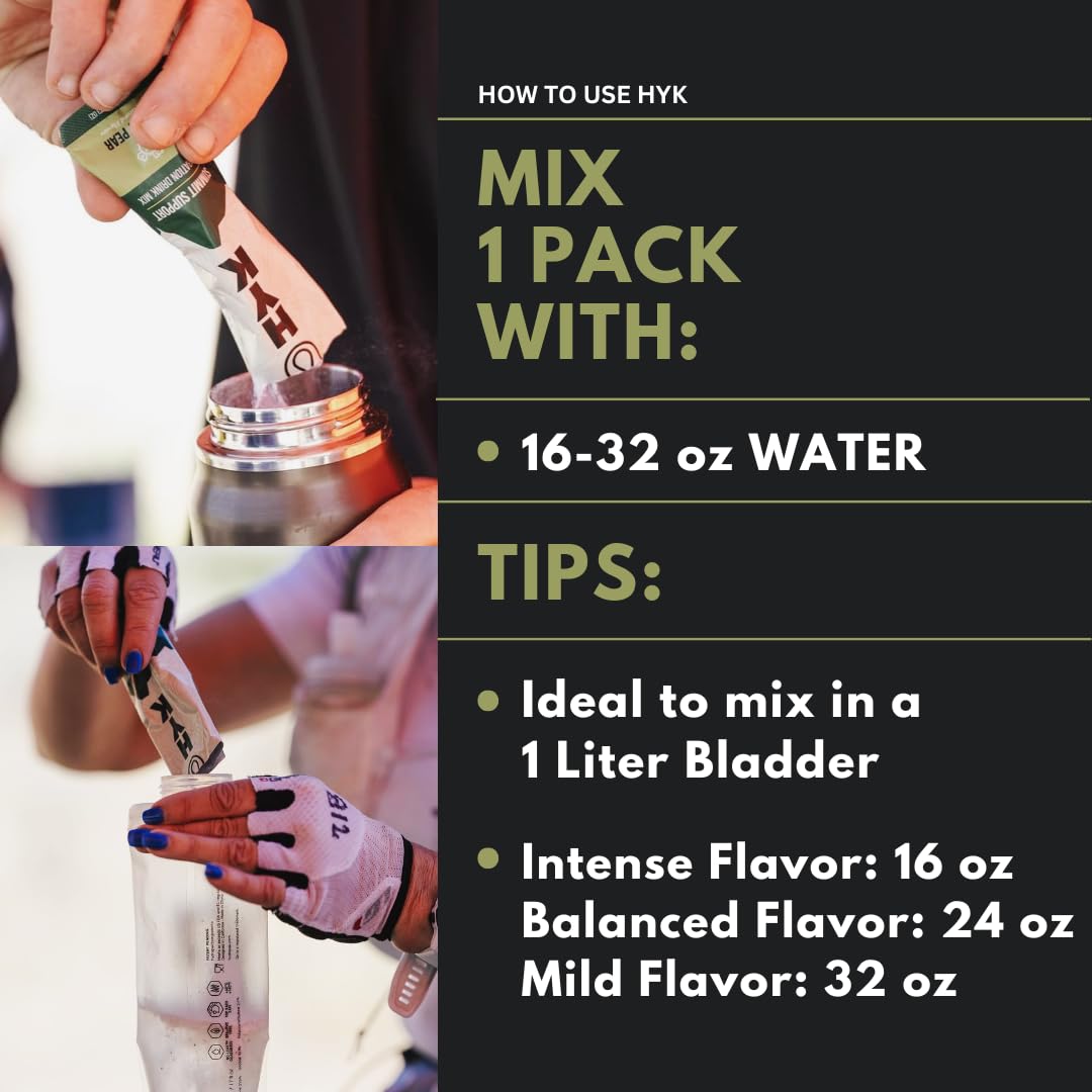 HYK Electrolyte+ prepared drink glass during outdoor training for recovery readiness.