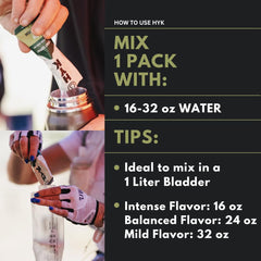 HYK Electrolyte+ prepared drink glass during outdoor training for recovery readiness.