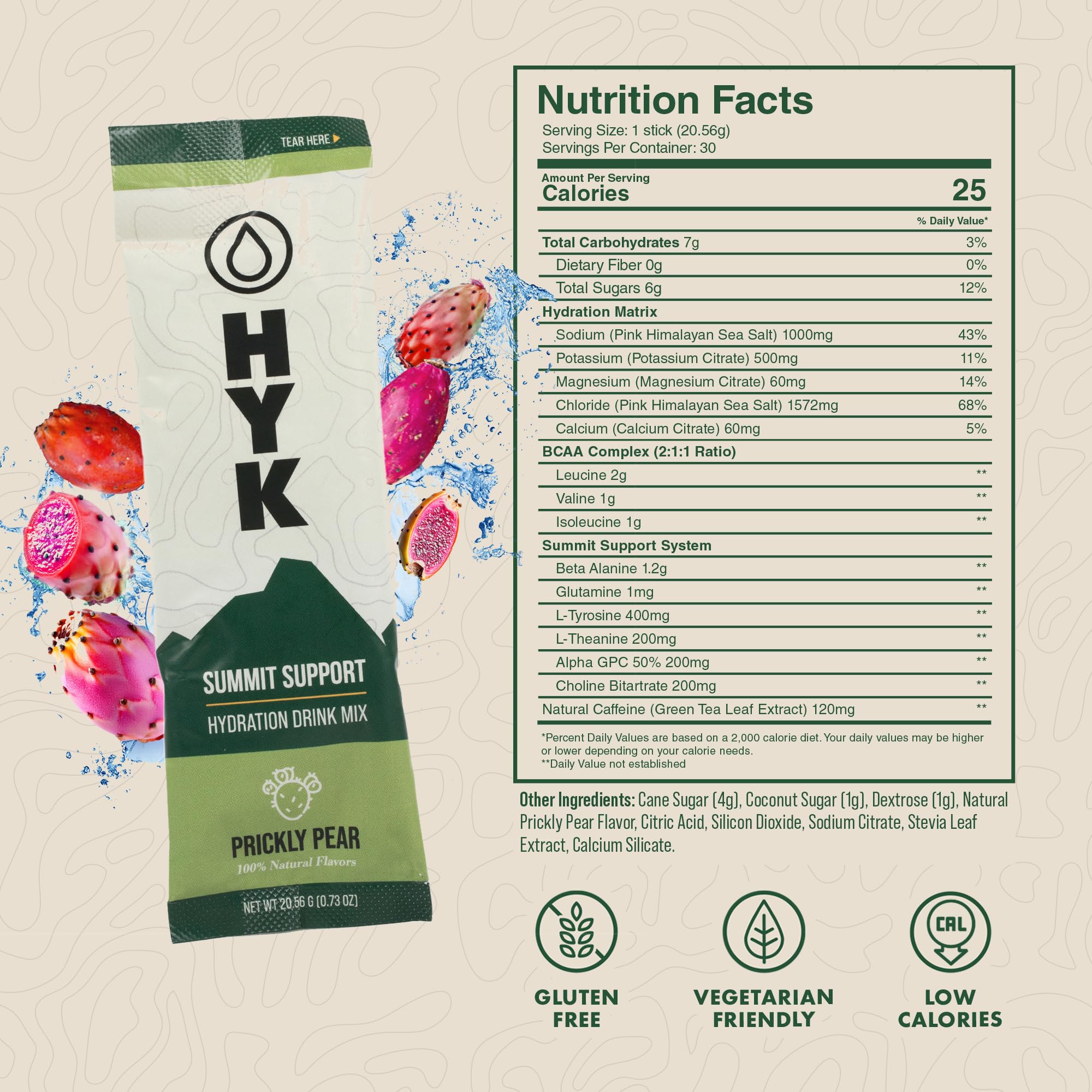 HYK Electrolyte+ prickly pear flavor shot signaling endurance nourishment.