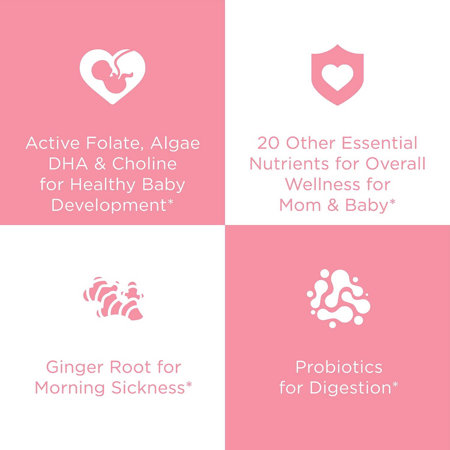 Hyland's Easy Morning Prenatal capsules close-up with mint scent for easy swallowing.