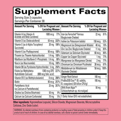 Hyland's Easy Morning Prenatal label highlights active folate and DHA for potential fetal development support.