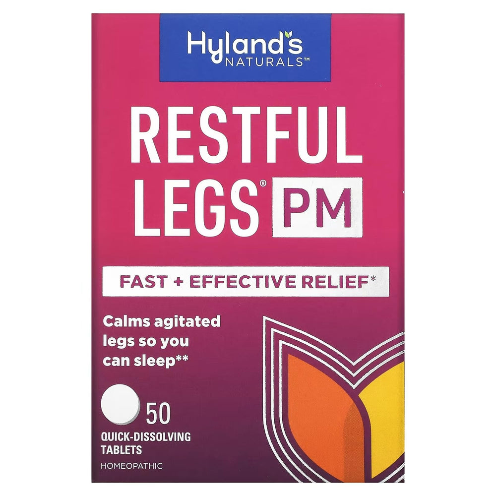 Hyland's Restful Legs bottle front for bedtime routine.
