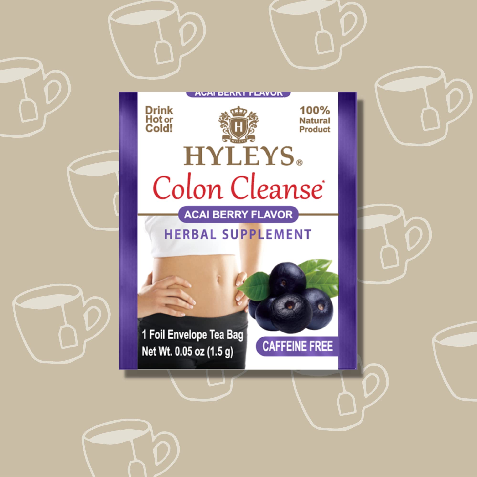 Product image with glass of tea showing inviting color and flavor.