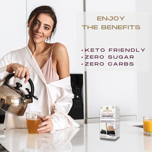 Hyleys Colon Cleanse Tea blackberry flavor people enjoying cup indicates calm, relaxed digestion.