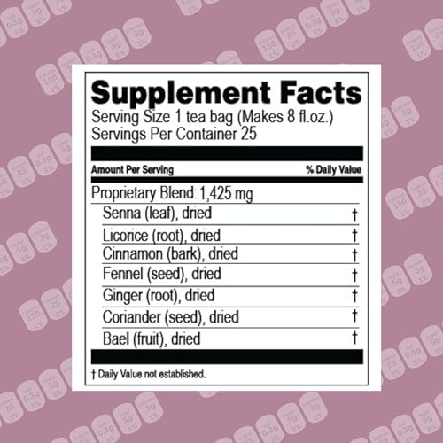 Hyleys Colon Cleanse Tea blackberry flavor tea bags closeup shows convenient daily sachets.