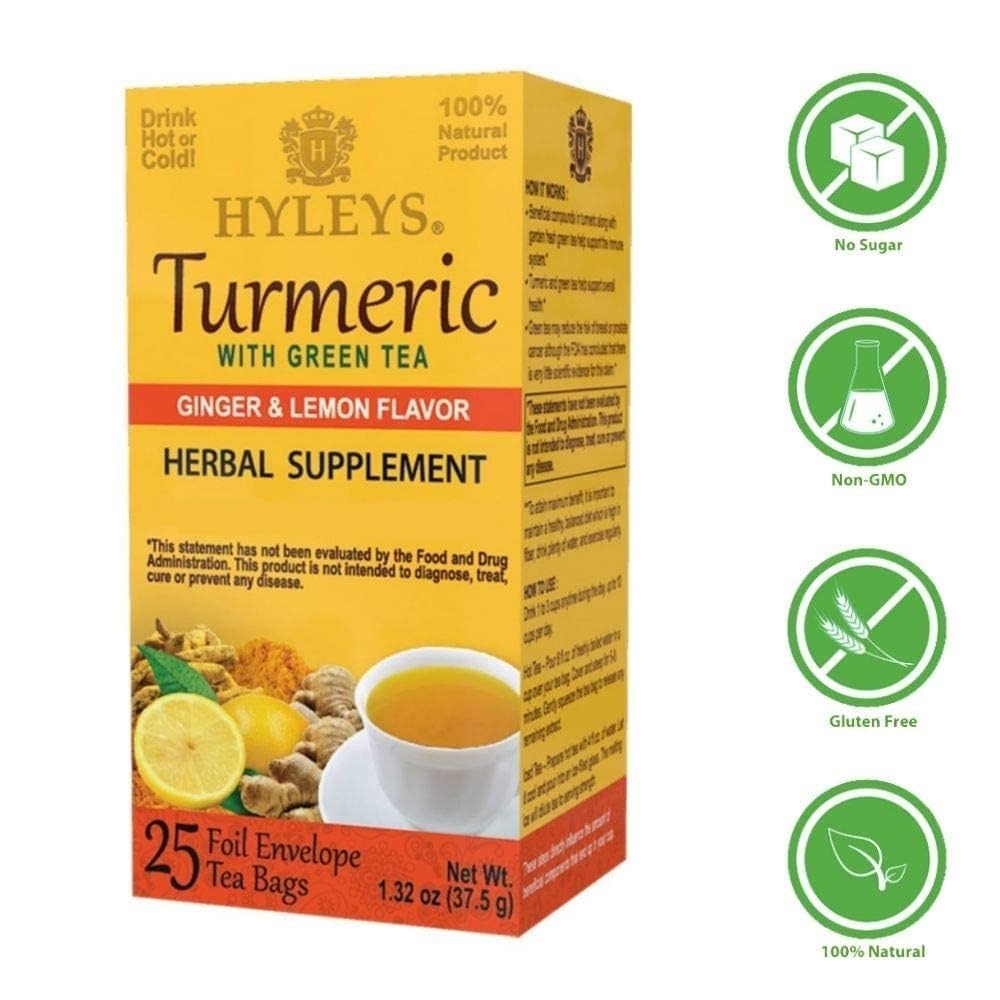 Hyleys tea bags packaging ensures fresh brew with every cup.