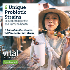 Non-GMO, clean label on Hyperbiotics bottle.