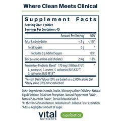 Hyperbiotics Pro Dental tablet mint close-up for convenient daily use.