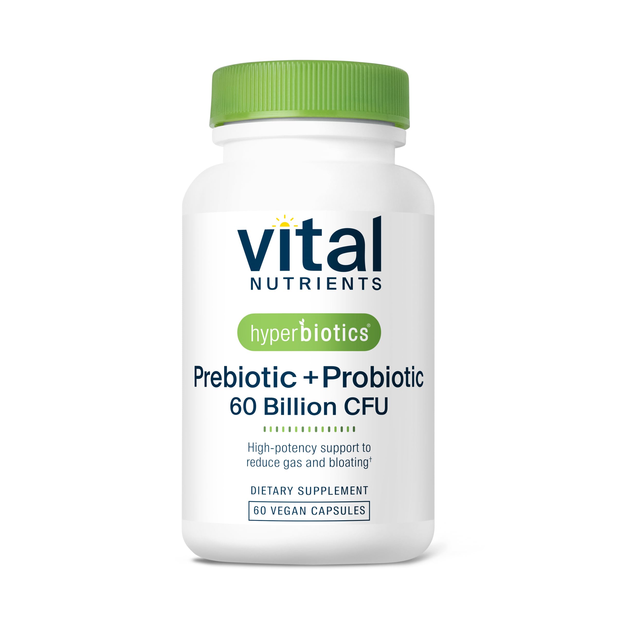 Hyperbiotics Vital Nutrients bottle front showing daily probiotic support for digestion