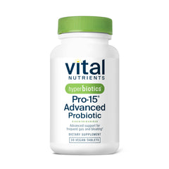 Hyperbiotics Vital Nutrients Pro-15 bottle shown for daily digestive balance