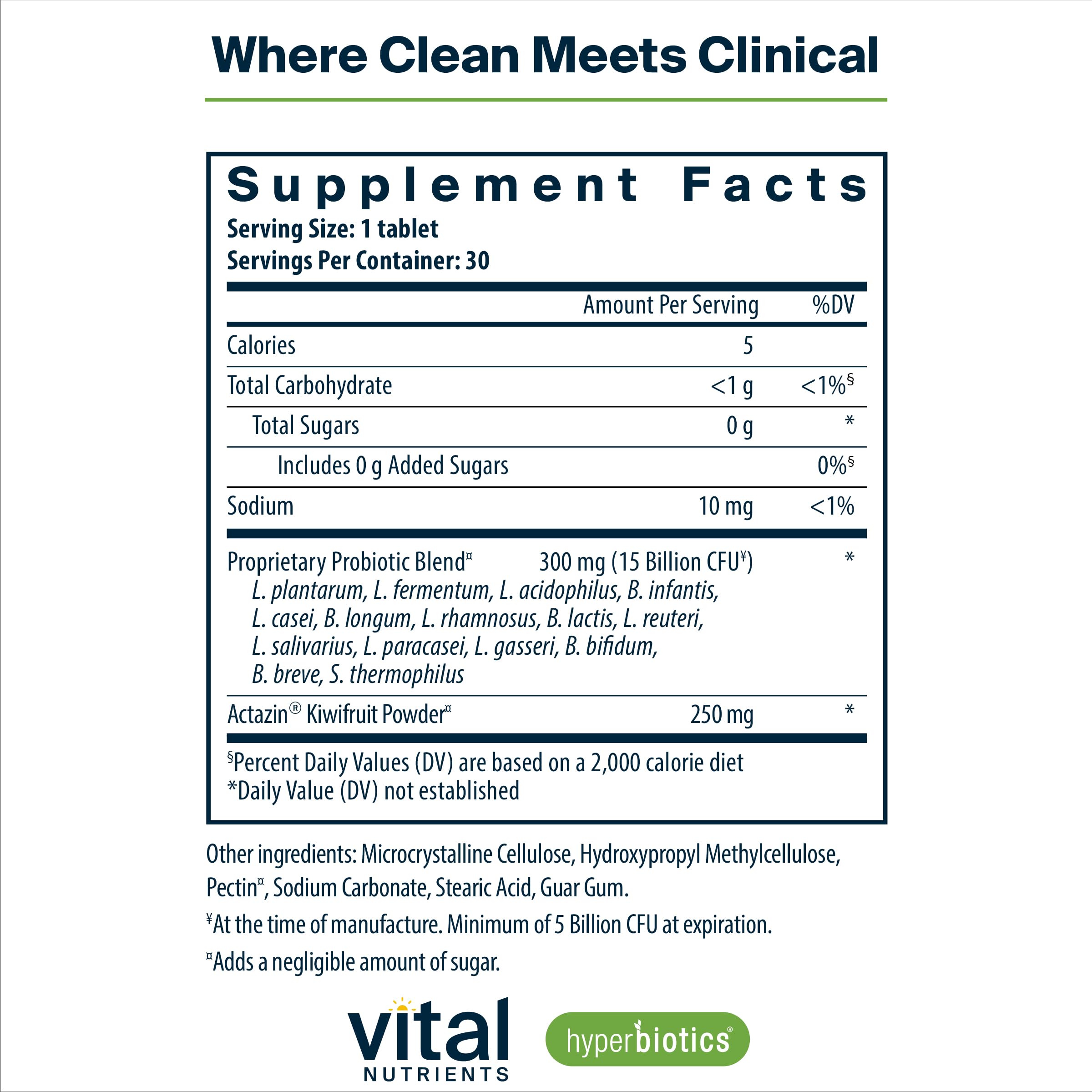 Close-up of Hyperbiotics Pro-15 capsules highlighting vegan, shelf-stable formula