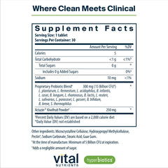 Close-up of Hyperbiotics Pro-15 capsules highlighting vegan, shelf-stable formula