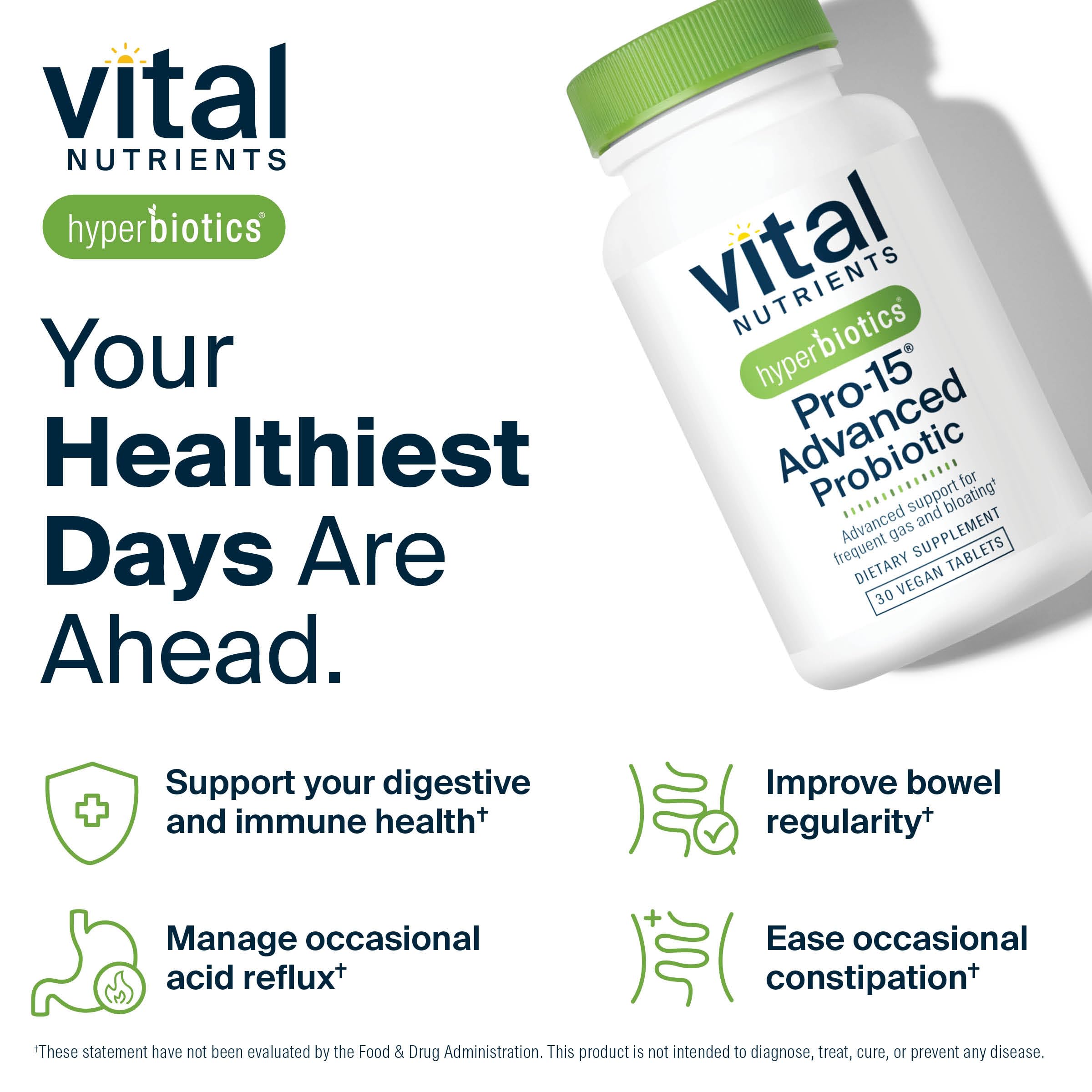 15-strain probiotic blend featured in Hyperbiotics Vital Nutrients Pro-15