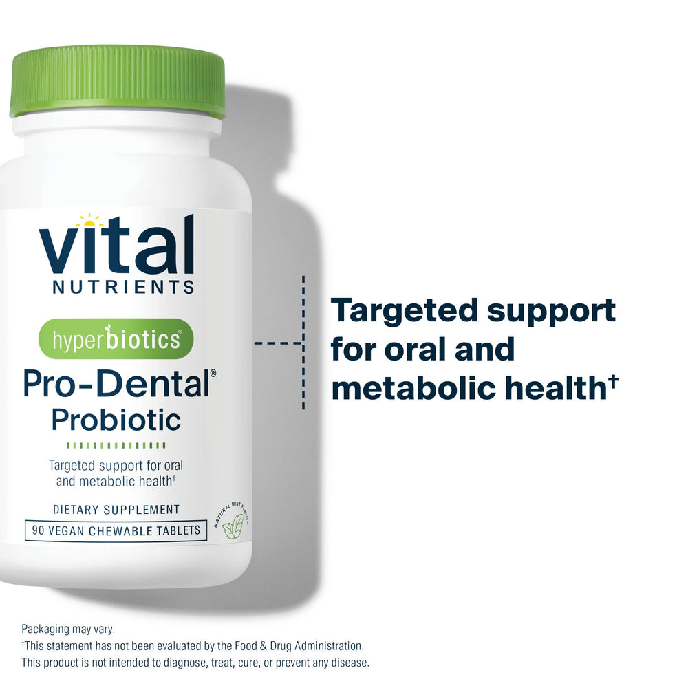 Mint chewable Hyperbiotics Pro Dental tablet ready for daily use