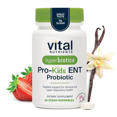 Hyperbiotics Vital Nutrients Pro Kids ENT bottle cap for quick daily dose.