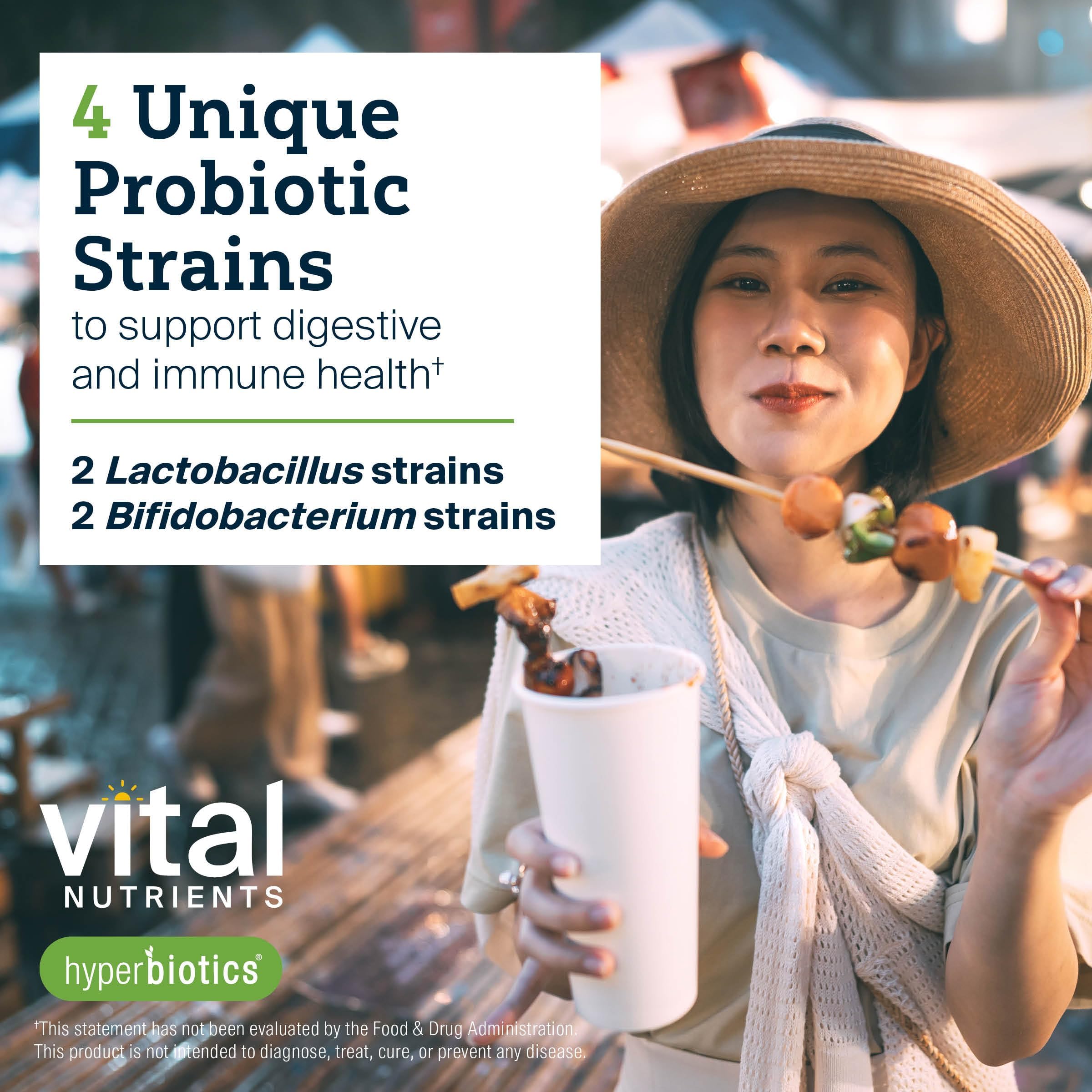 Hyperbiotics Vital Nutrients Pro Kids Probiotic allergen-free and gluten-free formula fits sensitive diets.