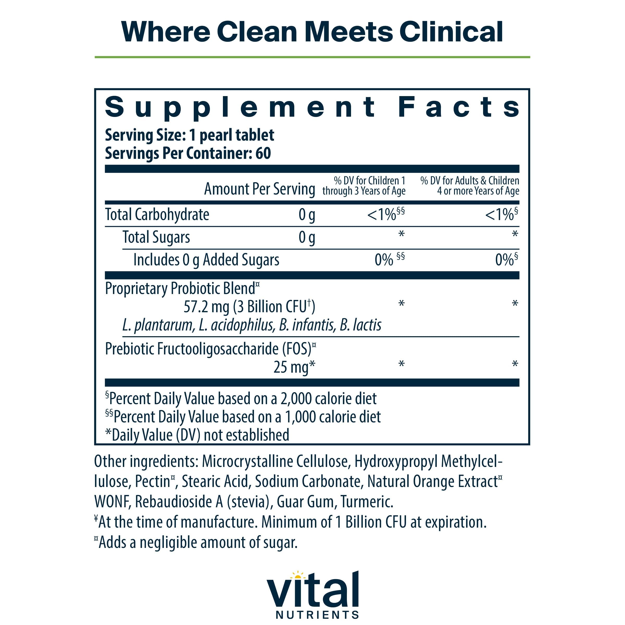 Hyperbiotics Vital Nutrients Pro Kids Probiotic chewables for easy daily use by children.