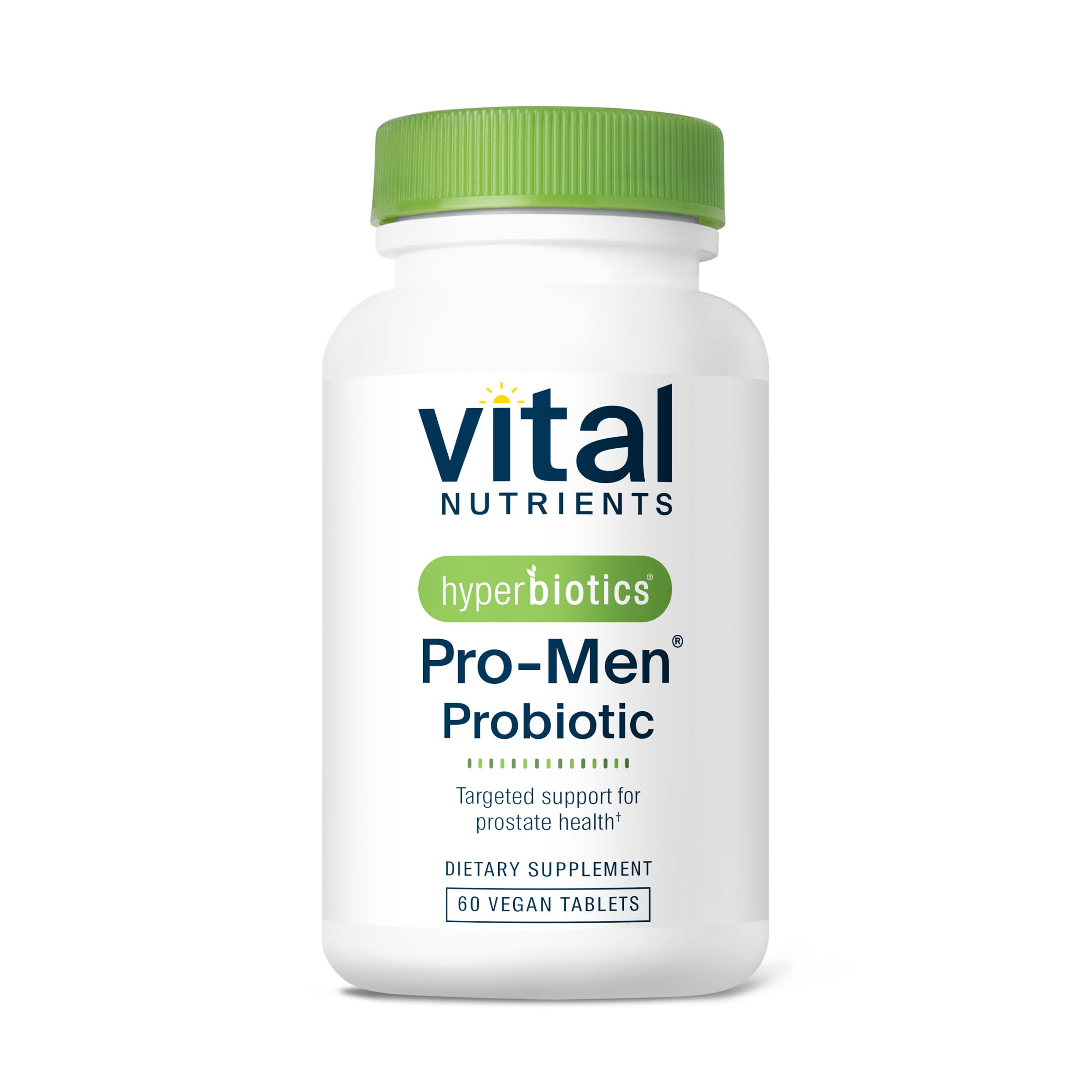 Hyperbiotics Vital Nutrients Pro Men bottle front view showing daily probiotic support