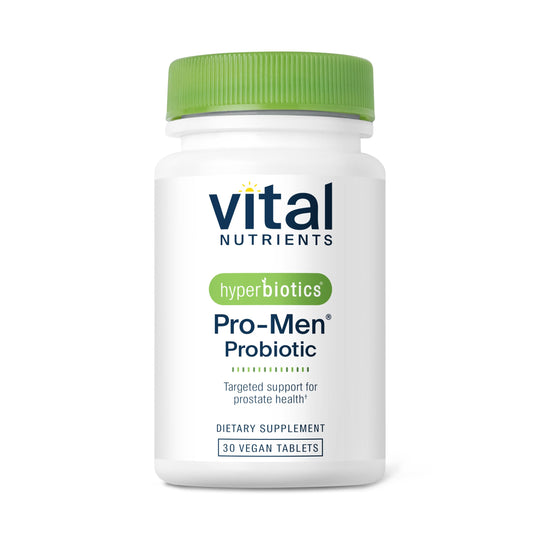 Hyperbiotics Vital Nutrients Pro Men bottle front for daily men's health.