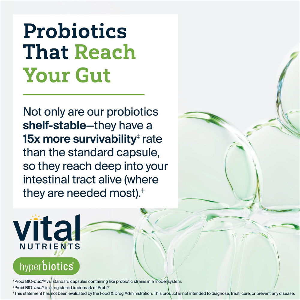 Hyperbiotics Vital Nutrients Pro Mood clinically studied strains map showing science-backed benefits